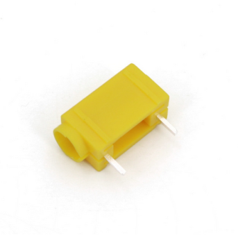4mm Banana Socket Side Stackable PCB Mount 24A, 60 VDC, yellow