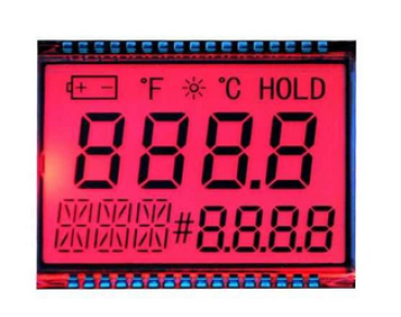 GDC1038 Segment LCD Display + Backlight Rot/Grün