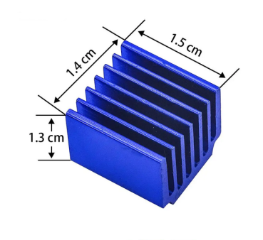 SMD-Kühlkörper eloxiert Blau 15mm x 14mm x 13mm - KK-BLUE-SHO