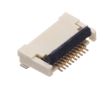 FFC connector 10-pin. ,0.5mm, top/bottom, gold,  XF2M-1015-1A