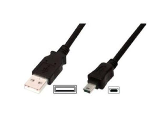 USB-Kabel A auf Mini B 5pol 1,8m schwarz  USB500ABSW-2M